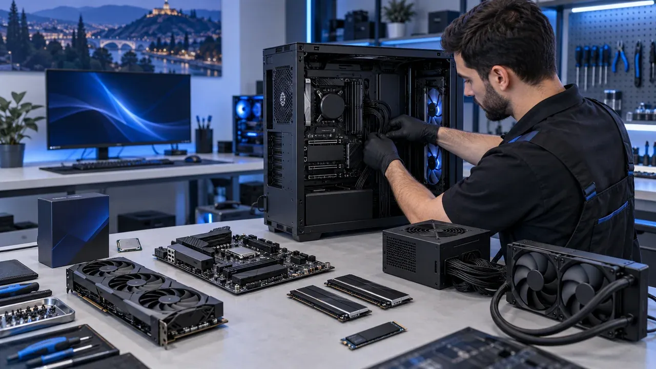 Complete PC assembly with selected compatible components