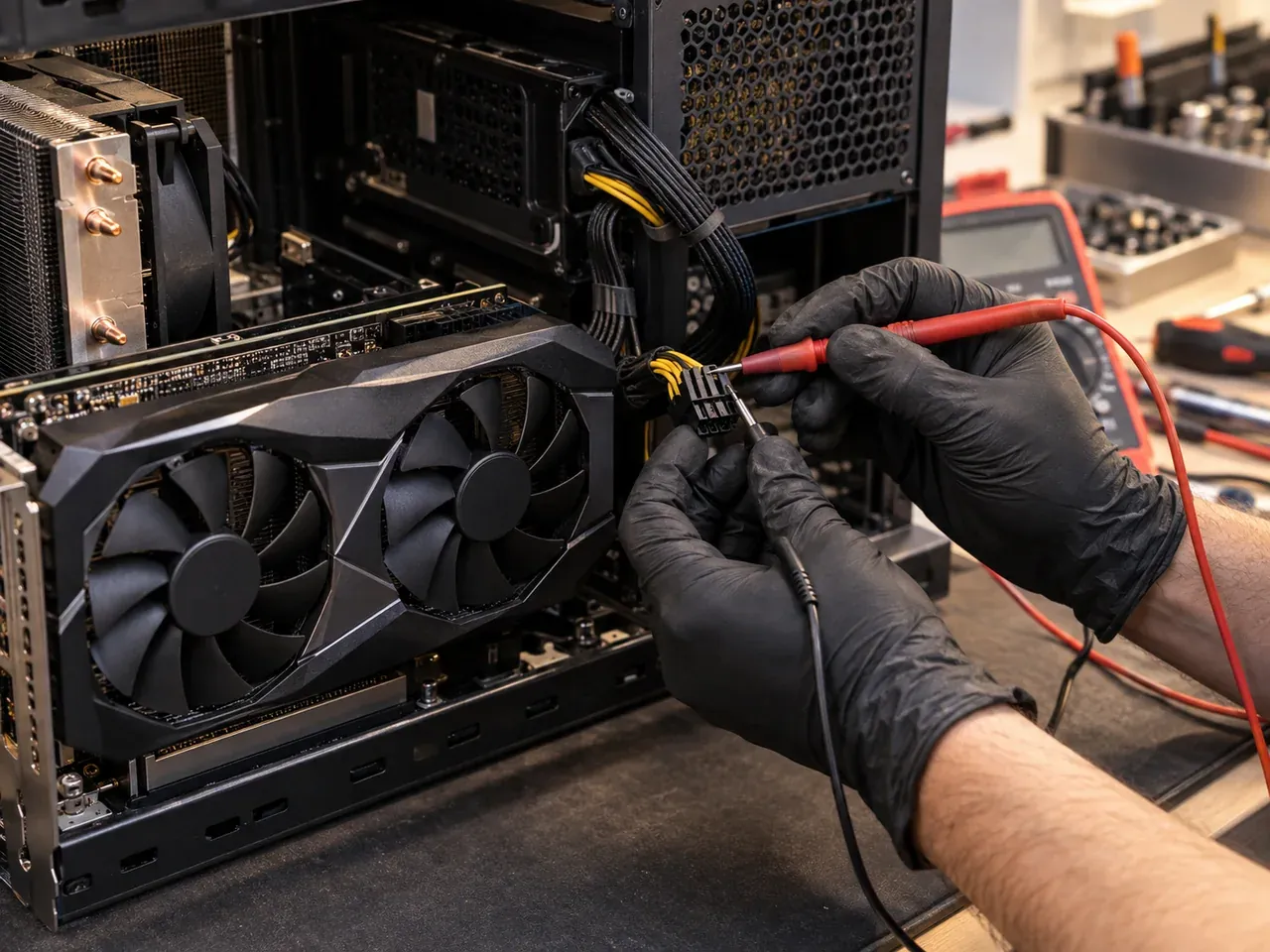 Professional graphics card and power system inspection