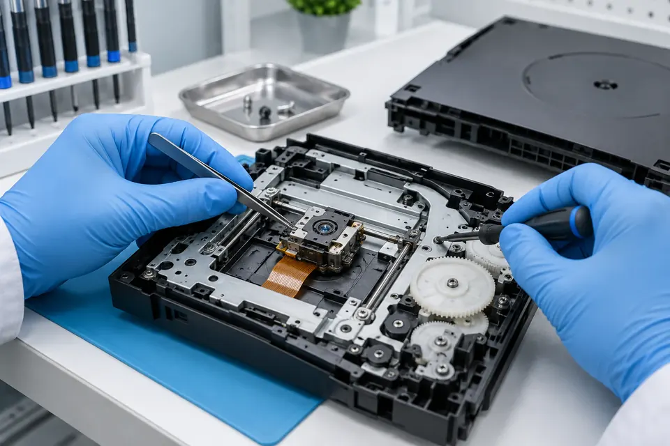 Console optical disc drive and laser mechanism repair