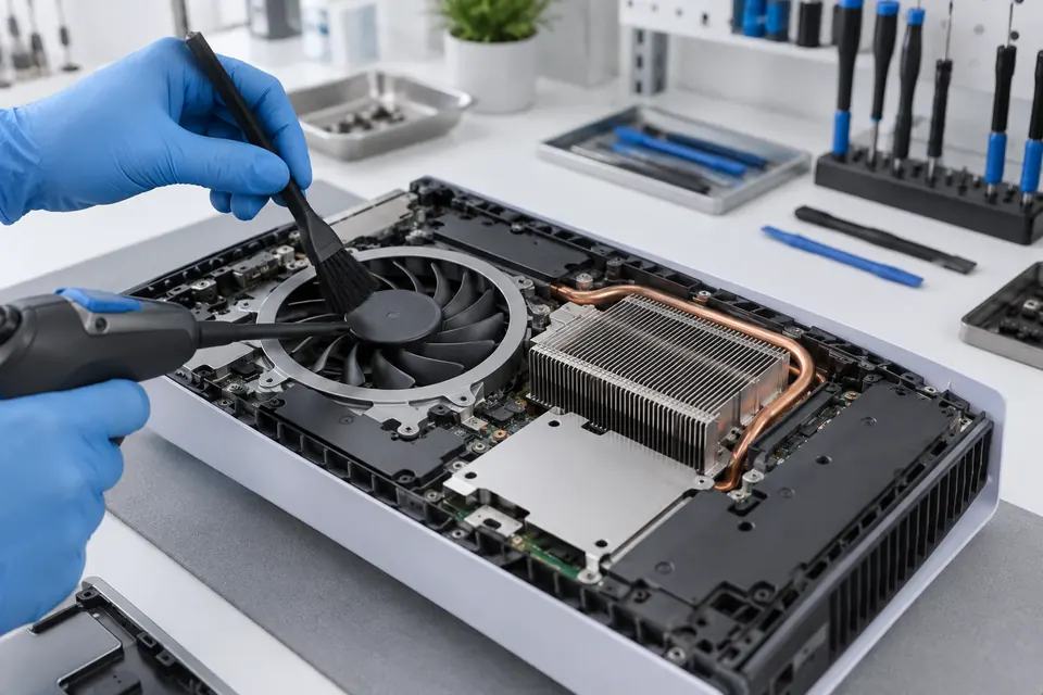 Professional console fan and cooling system cleaning