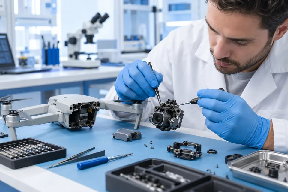Professional repair of the drone's camera and gimbal module