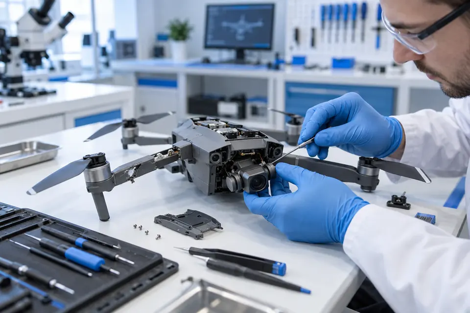 Gimbal and body diagnostics after a drone crash