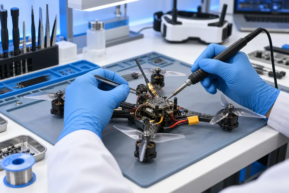 Repair of FPV drone flight controller, ESC and VTX boards