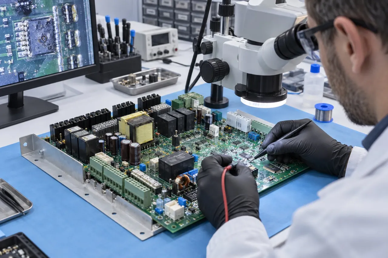 Diagnostics of a specialist industrial electronic control board