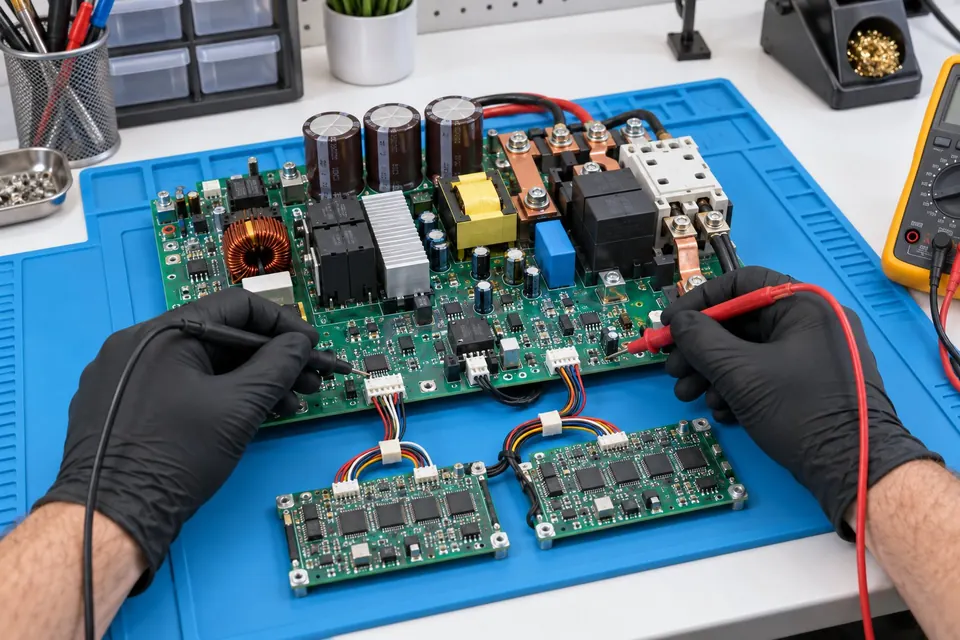 Component-level charging station and BMS board repair