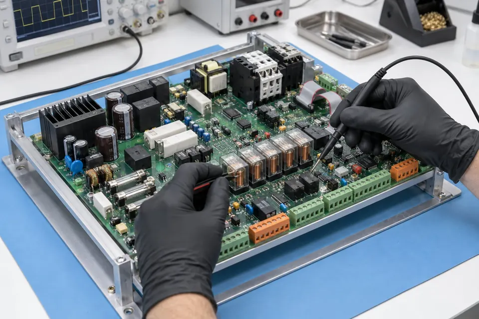Component-level industrial equipment control board repair