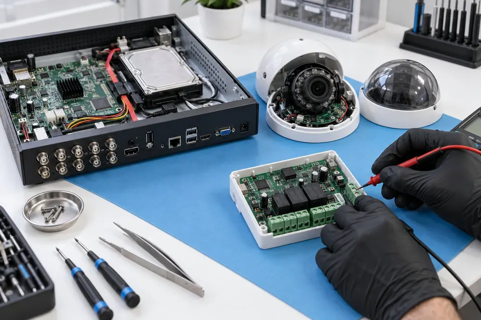 CCTV, access control, and alarm board repair