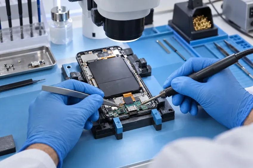 Mobile phone charging connector and chip repair