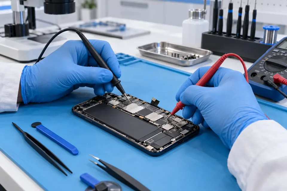 Professional mobile phone power system diagnostics